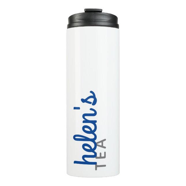 Skriptname Tee Tumbler Custom Gift in Navy Blue Thermosbecher (Vorderseite)