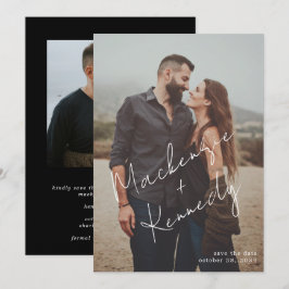 Skriptnamen Foto Save the Date Vellum Overlay