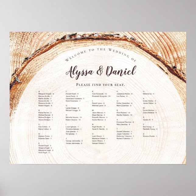 Skriptnamen Rustikale Hochzeitsbaum klingelt Poster (Vorne)