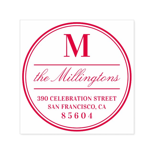 SkriptRücksendeadresse für die Circlated Monogram  Permastempel (Design)