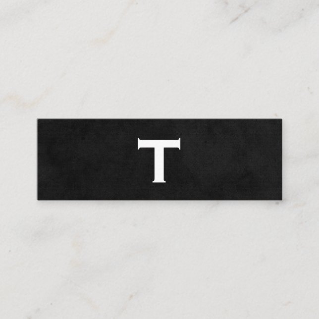 Skripttyp mit Monogramm Mini Visitenkarte (Vorderseite)