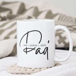 SkriptTypografie für Minimalistische Vater mit Fam Kaffeetasse