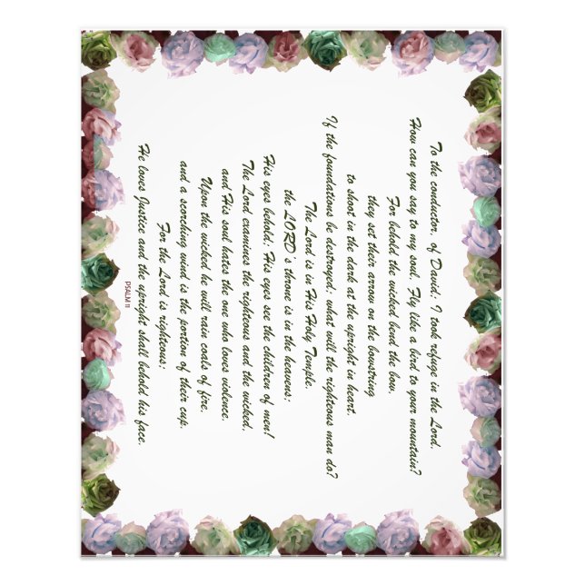 Skripture, Psalm 11, Colorful Roses Fotodruck (Vorne)