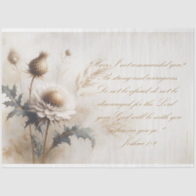 Skriptversprechen Josh 1:9 Decoupage Seidenpapier (Vorderseite)