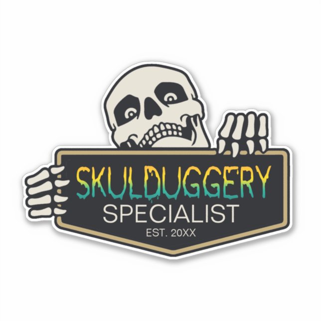 Skulduggery Specialist Halloween Skull Sign ID856 Aufkleber (Vorderseite)