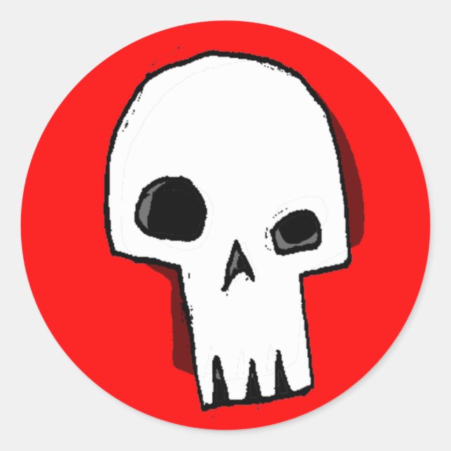 Skull 16-Red Runder Aufkleber (Vorderseite)