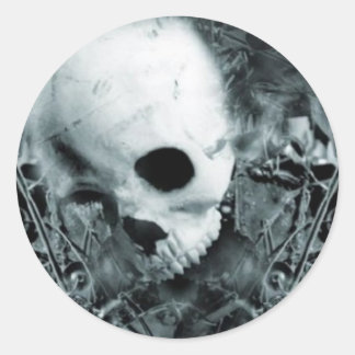 Skull 1 runder aufkleber