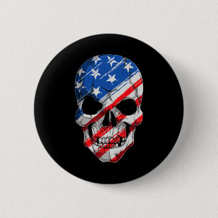 Skull 4. Juli Amerikanische Flagge - Unabhängigkei Button