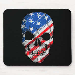 Skull 4. Juli Amerikanische Flagge - Unabhängigkei Mousepad