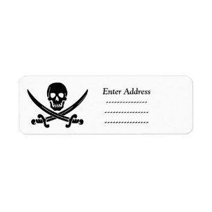 Skull-Adressetikett Halloween-Piraten