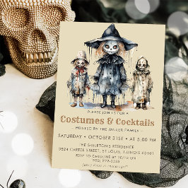 Skull Adult Kostüme & Cocktail Halloween-Party Einladung