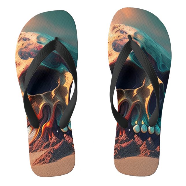 Skull am Strand Flip Flops (Fußbett)