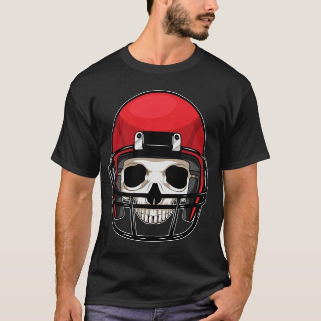 Skull American Football Sports T-Shirt (Vorderseite)