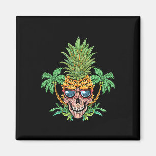 Skull Ananas Aloha Strände Hawaiianische Blume Haw Magnet