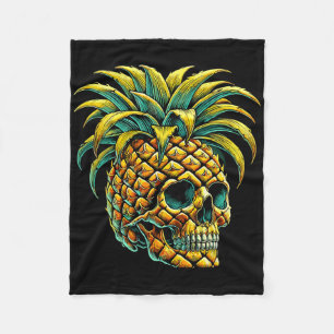 Skull Ananas Sungles Aloha Strände Hawaii Fleecedecke