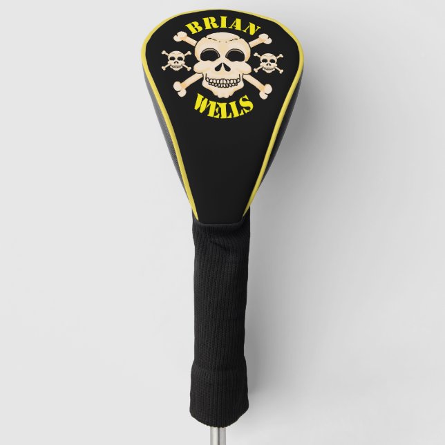 Skull and Crossbones Golf Head Cover (Treiber) Golf Headcover (Vorderseite)
