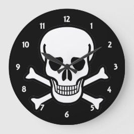 Skull and Crossbones Große Wanduhr