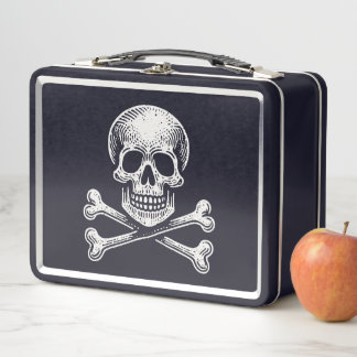 Skull and Crossbones Metall Brotdose