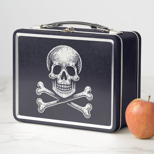 Skull and Crossbones Metall Brotdose (Beispiel)