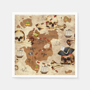 Skull and Crossbones Pirate Schatzkarte Serviette