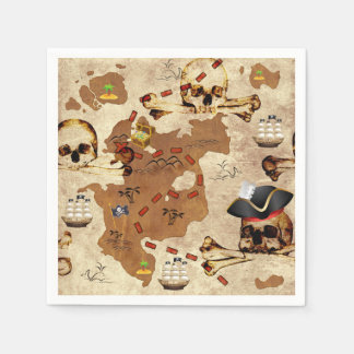 Skull and Crossbones Pirate Schatzkarte Serviette