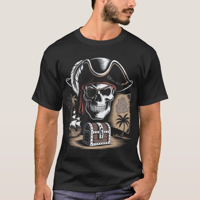 Skull And Crossbones Pirate T-Shirt (Vorderseite)