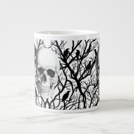 Skull and Crows Halloween Jumbo-Tasse