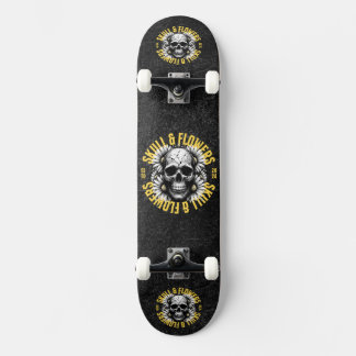 Skull and Flowers Skateboard