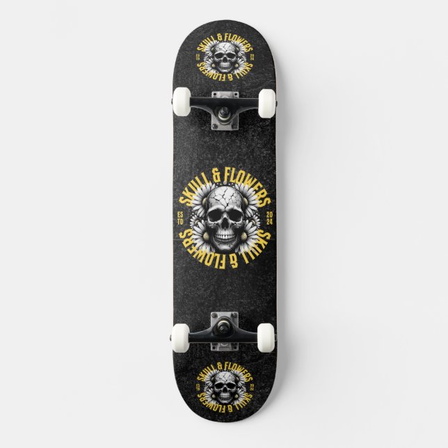 Skull and Flowers Skateboard (Recto)