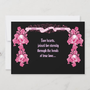 Skull and Rose Banner Gotische Hochzeitseinladunge Einladung