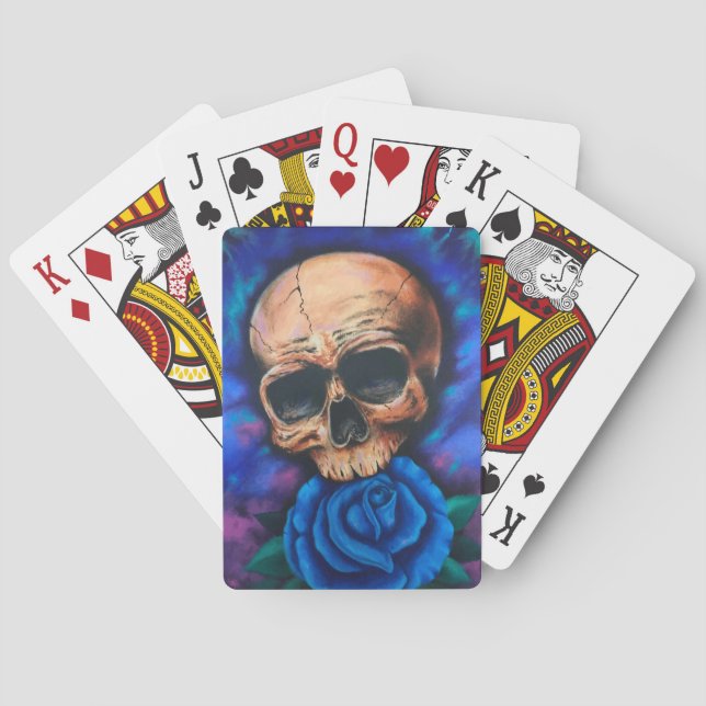 "Skull and Rose" Tattoo Style Klassik Karten Spielkarten (Rückseite)