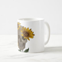 skull anf sunflowers Mug