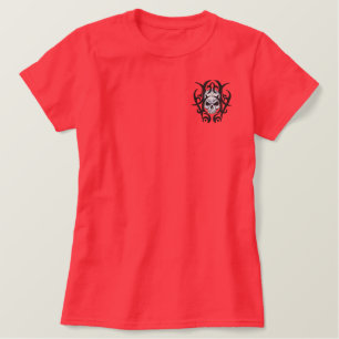 Skull Art Besticktes T-Shirt