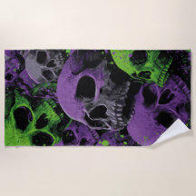Skull Art – Purple and Green Grunge Design