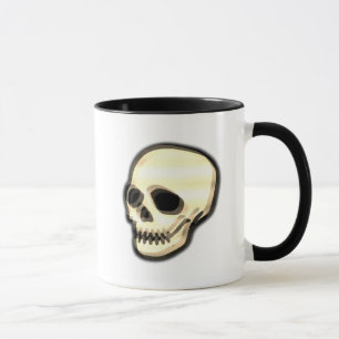 Skull Art Retro Vintag Duotone Design Tasse