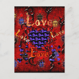 Skull Art Valentine Feiertagspostkarte