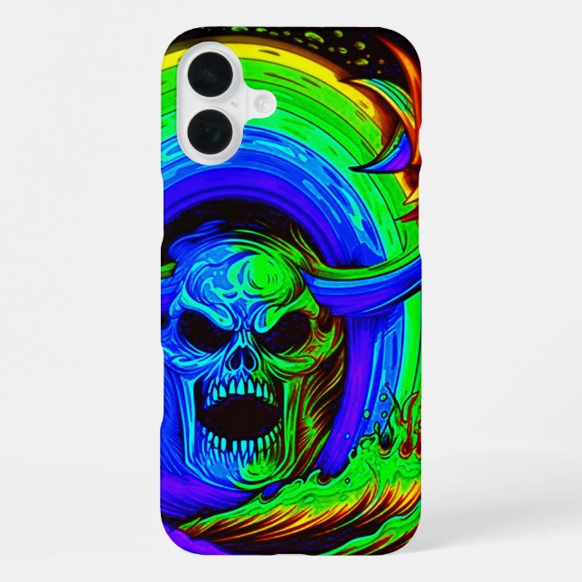 Skull Artwork Handy Case iPhone 16 Plus Hülle (Rückseite)