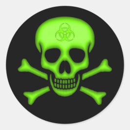 Skull-Aufkleber für grüne Biogefährdung Runder Aufkleber