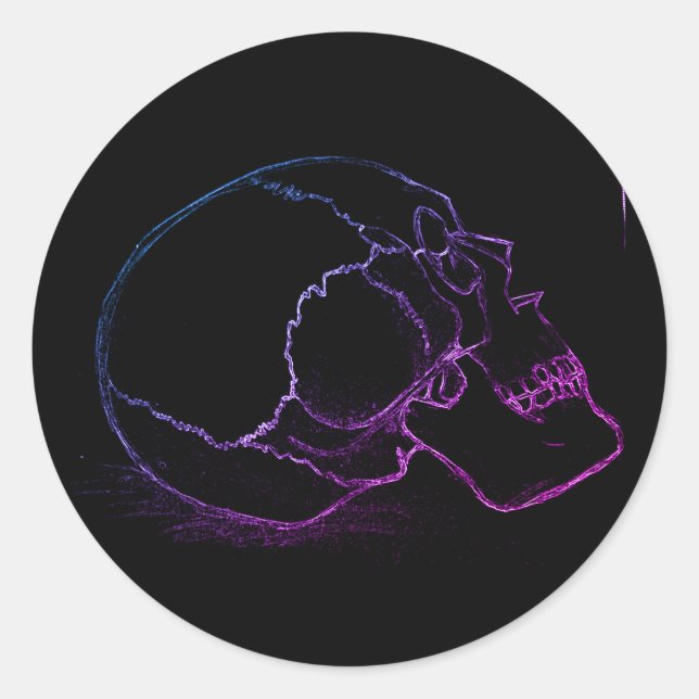 Skull-Aufkleber Runder Aufkleber (Vorderseite)