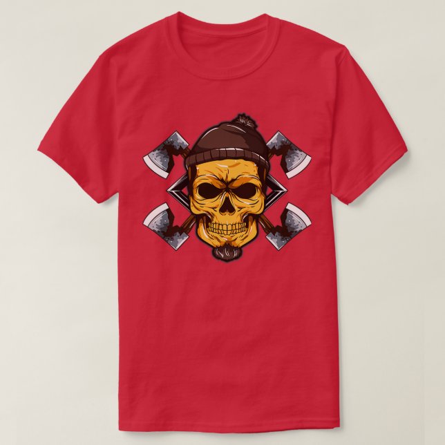 Skull-Ax-Kunst T-Shirt (Design vorne)
