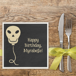 Skull Balloon Goth Birthday Party Serviette