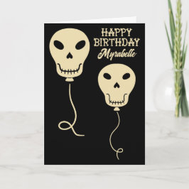 Skull Balloons Personalisiert Goth Geburtstag Karte