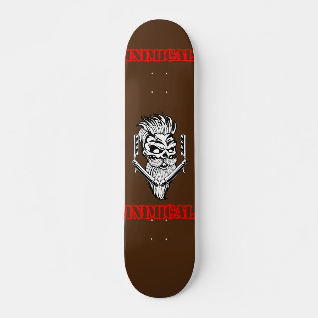 Skull-Barber-Skateboard-Deck Skateboard (Vorne)