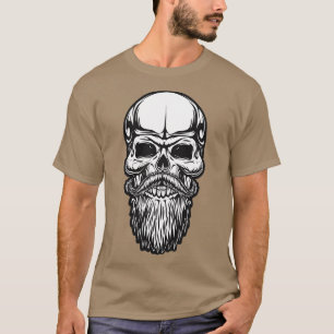 SKULL BARBER SQUELETON BARD AND MUSTACHE GIFT FO T-Shirt