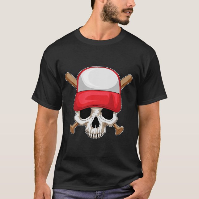 Skull Baseball Baseball T-Shirt (Vorderseite)