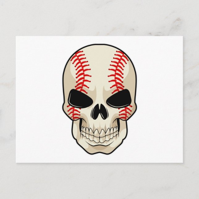 Skull Baseball Sports Postkarte (Vorderseite)