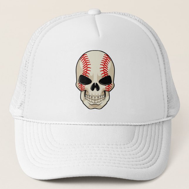 Skull Baseball Sports Truckerkappe (Vorderseite)