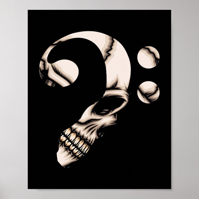 Skull Bass Gitarre Player Musician Musical Band Pl Poster (Vorne)