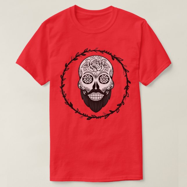 Skull Beard Barber Head T-Shirt (Design vorne)
