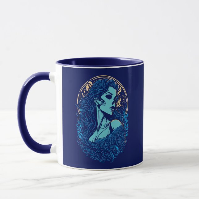 Skull Beauty Gothic Portrait Tasse (Links)